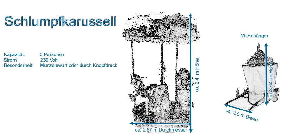 Maße Kinderkarussell Schlumpfkarussell